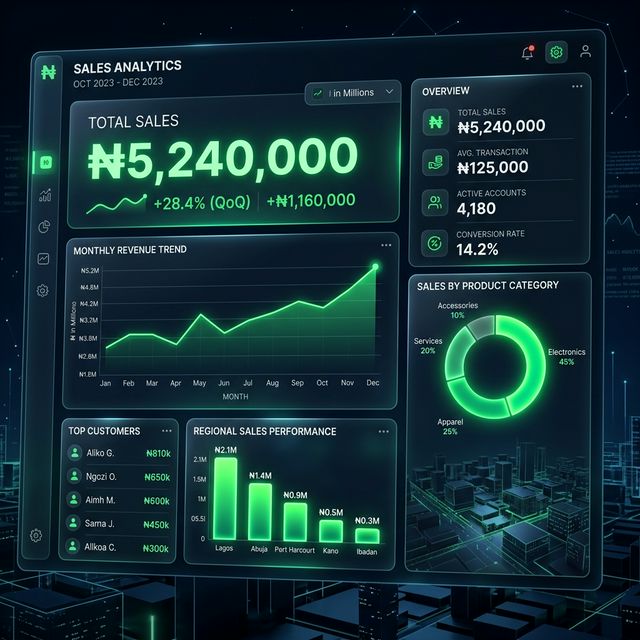 Elite Sales Pro AI Dashboard Interface showing Naira ₦